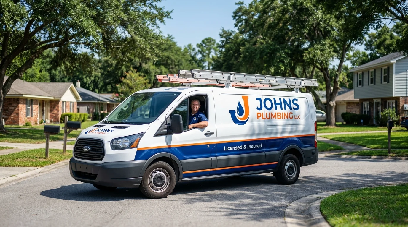 Johns Plumbing LLC service van in Scott Air Force Base, IL