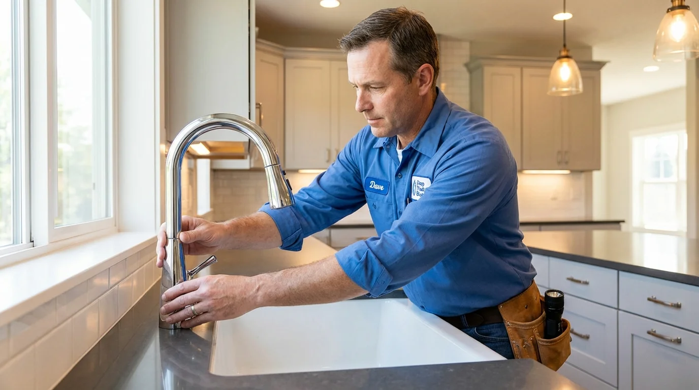 Kitchen faucet installation by Johns Plumbing LLC in Scott Air Force Base